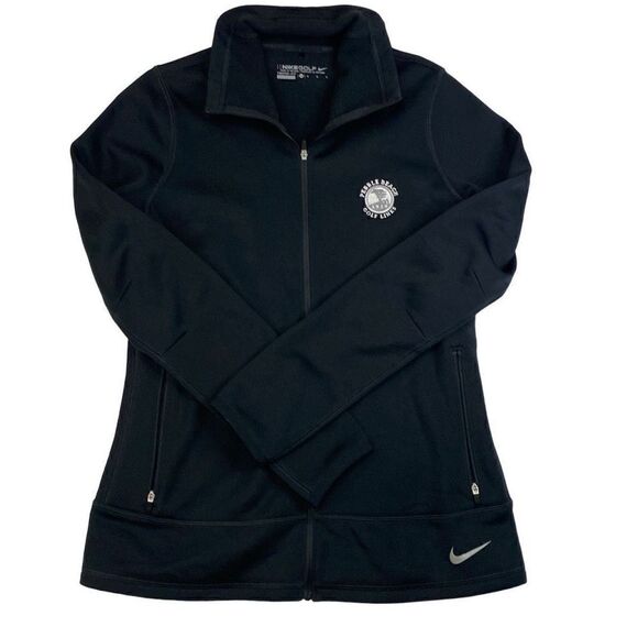 Nike Golf Jacket Pebble Beach Therma-Fit Zip Front Black High Neck Medium - Picture 3 of 9